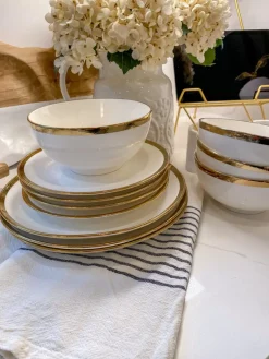 Inspire Me! Home Decor Wavy Stacked Napkin Ring (2 Colors) Gold Outlet