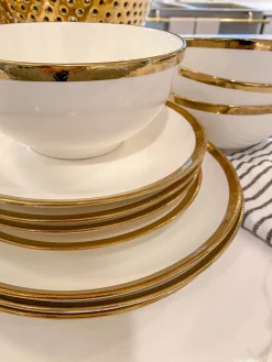 Inspire Me! Home Decor Wavy Stacked Napkin Ring (2 Colors) Gold Outlet