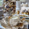 Inspire Me! Home Decor White Acorn Candle With Gold Top Outlet