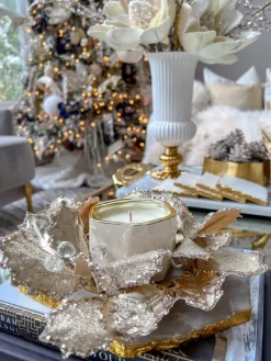 Inspire Me! Home Decor White Acorn Candle With Gold Top Outlet