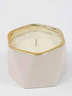 Inspire Me! Home Decor White Acorn Candle With Gold Top Outlet