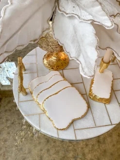 Inspire Me! Home Decor White And Gold Candleholders (2 Sizes) Online