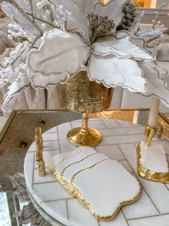 Inspire Me! Home Decor White And Gold Candleholders (2 Sizes) Online