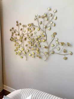 Inspire Me! Home Decor White And Gold Flower Decor Discount