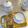 Inspire Me! Home Decor White And Gold Leaf Milk Dispenser Discount