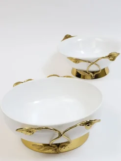Inspire Me! Home Decor White And Gold Rimmed Porcelain Dinner Set ( 12 Piece Set ) Hot