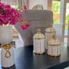 Inspire Me! Home Decor White And Gold Salad Bowl Outlet