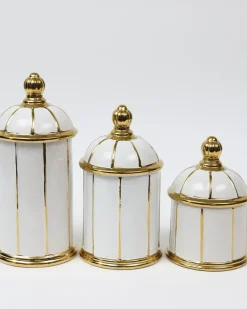 Inspire Me! Home Decor White And Gold Salad Bowl Outlet