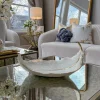 Inspire Me! Home Decor White And Gold Ceramic Striped Vase Discount