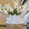 Inspire Me! Home Decor White And Gold Detailed Vase Hot