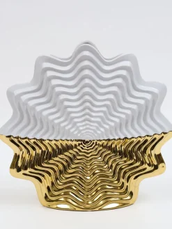 Inspire Me! Home Decor White And Gold Detailed Vase Hot