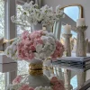 Inspire Me! Home Decor White And Gold Feather Decorative Bowl Fashion