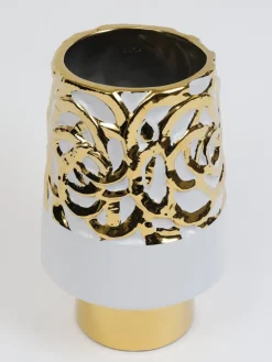 Inspire Me! Home Decor White And Gold Star Dimensional Vase Online