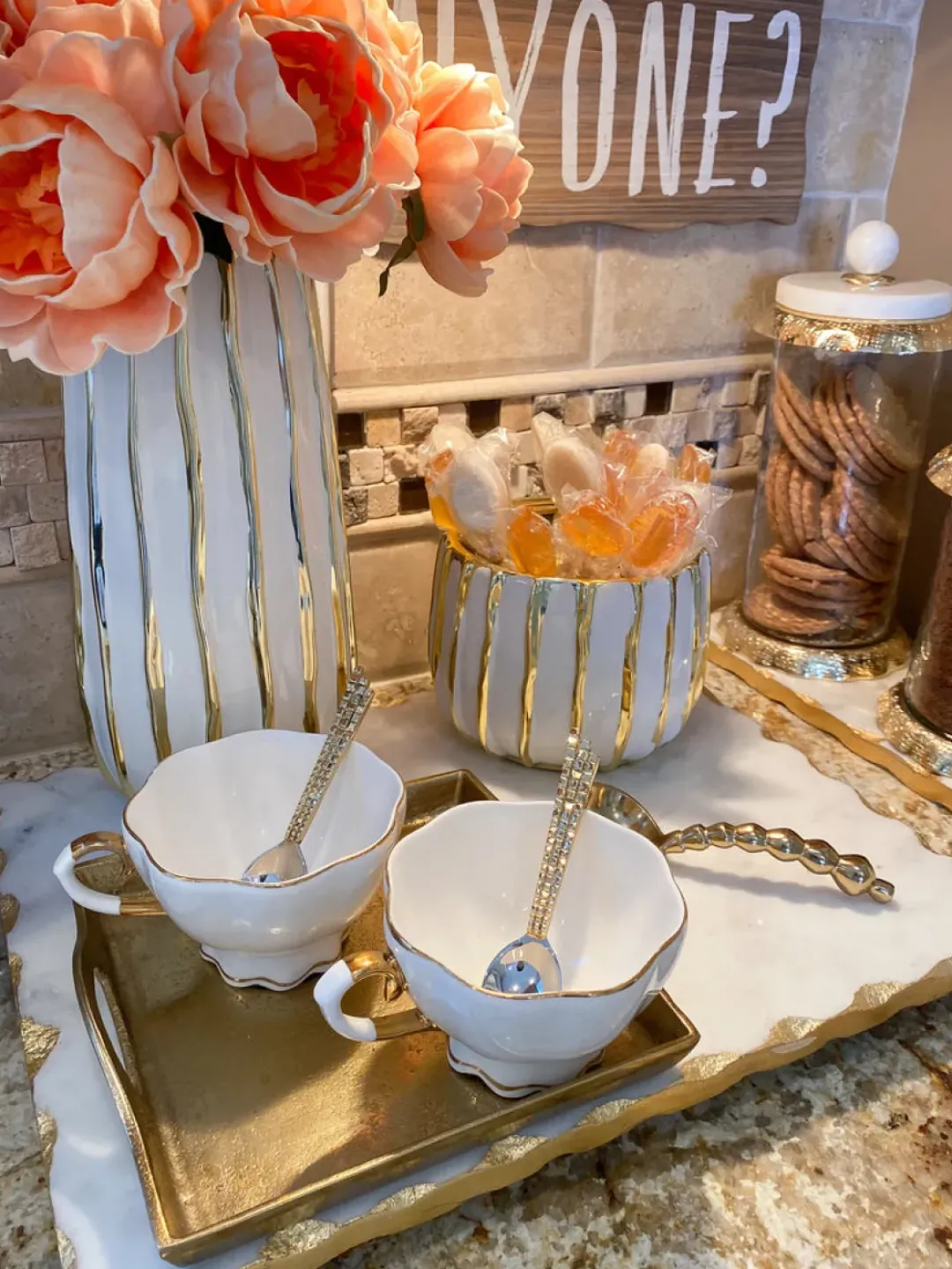 Inspire Me! Home Decor White And Gold Flower Ginger Jar (3 Sizes) Best