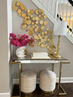 Inspire Me! Home Decor White And Gold Striped Bowl Hot