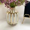 Inspire Me! Home Decor White And Gold Textured Ceramic Bowl Clearance