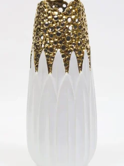 Inspire Me! Home Decor White And Gold Pattern Vase Hot