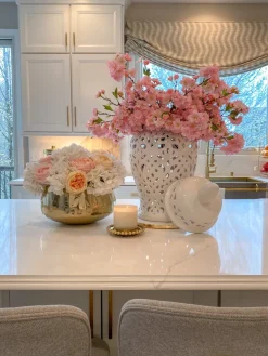 Inspire Me! Home Decor White And Gold Porcelain Vase With Circle Cutout Design (2 Styles) New