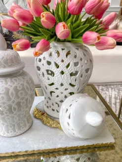 Inspire Me! Home Decor White And Gold Scalloped Bowl New