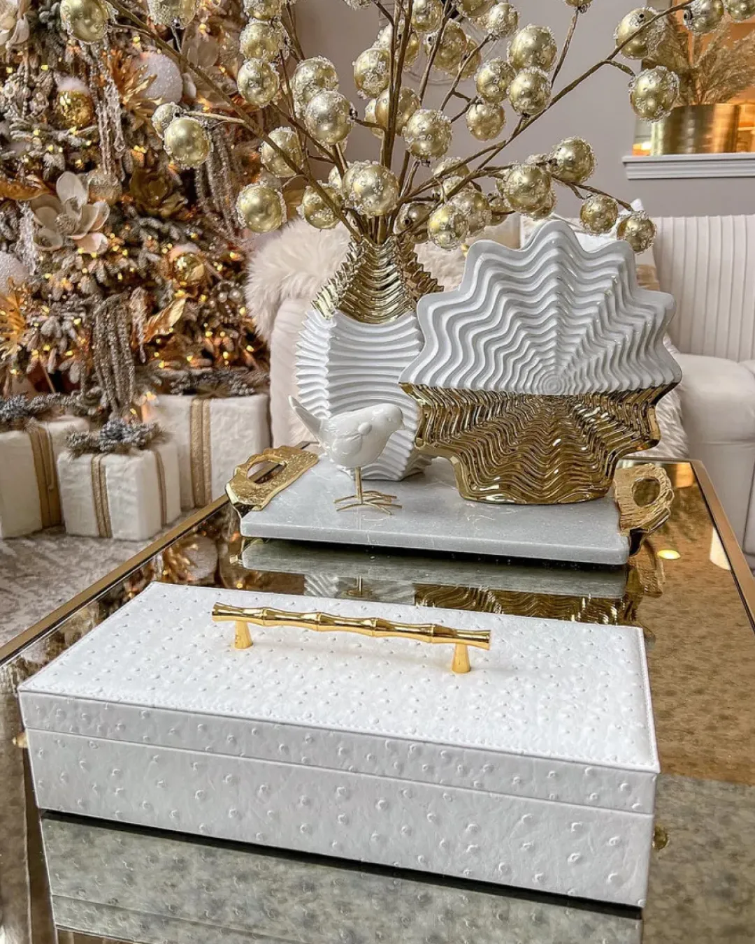 Inspire Me! Home Decor White Beaded Square Tissue Box Cover (2 Colors) Fashion