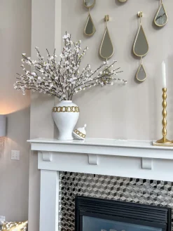 Inspire Me! Home Decor White Bowl With Chain Rim Fashion