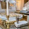 Inspire Me! Home Decor White Ceramic Candle Holder With Gold Elegant Details (2 Sizes) Best