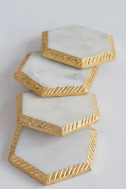 Inspire Me! Home Decor White Ceramic Candle With Gold Edge Hot