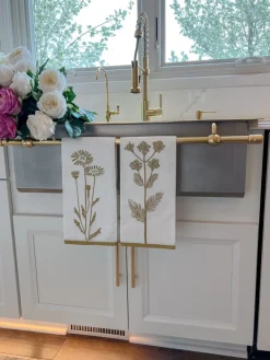 Inspire Me! Home Decor White Ceramic Serving Tray With 4 Bowls And Gold Leaf Hot