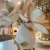 Inspire Me! Home Decor White Ceramic Bowl With Gold Leaf Details (2 Sizes) Sale