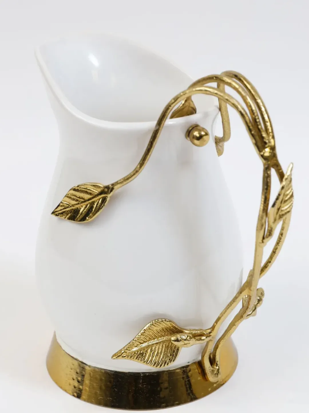 Inspire Me! Home Decor White Ceramic Bowl With Gold Leaf Details (2 Sizes) Sale