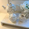 Inspire Me! Home Decor White Ceramic Lidded Jar With Gold Linear Detail (3 Sizes) Outlet