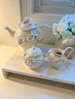 Inspire Me! Home Decor White Ceramic Lidded Jar With Gold Linear Detail (3 Sizes) Outlet