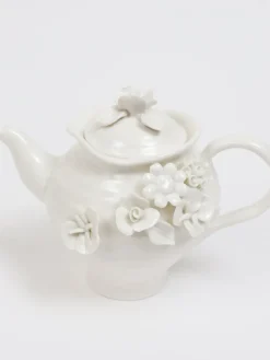 Inspire Me! Home Decor White Ceramic Lidded Jar With Gold Linear Detail (3 Sizes) Outlet