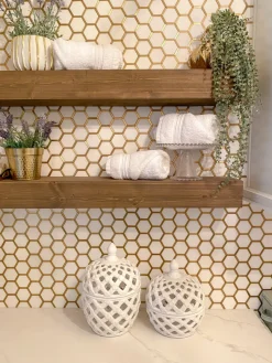 Inspire Me! Home Decor White Ceramic Tray With Gold Base And Leaf Detail Sale