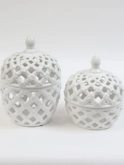 Inspire Me! Home Decor White Ceramic Tray With Gold Base And Leaf Detail Sale