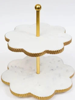 Inspire Me! Home Decor White Ceramic Tray With Gold Leaf Handles Outlet