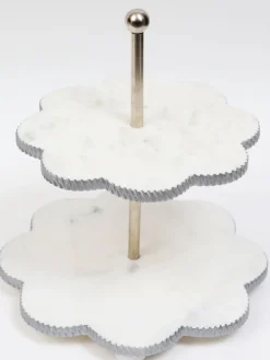 Inspire Me! Home Decor White Ceramic Tray With Gold Leaf Handles Outlet