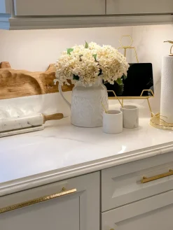 Inspire Me! Home Decor White Ceramic Rectangle Tray W/ Gold Trim KITCHEN Best