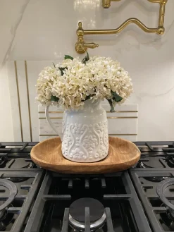 Inspire Me! Home Decor White Ceramic Rectangle Tray W/ Gold Trim KITCHEN Best