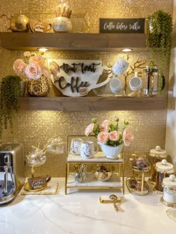 Inspire Me! Home Decor White Ceramic Utensil Holder With Gold Textured Details & Base ” From Pops Of Color Home Collection” Hot
