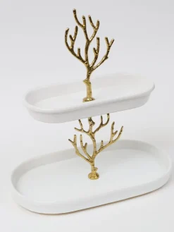 Inspire Me! Home Decor White Ceramic Bowl With Gold Textured Details (2 Sizes) ” From Pops Of Color Home Collection” Outlet