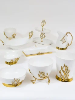 Inspire Me! Home Decor White Ceramic Bowl With Gold Textured Details (2 Sizes) ” From Pops Of Color Home Collection” Outlet