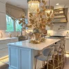 Inspire Me! Home Decor White Ceramic Utensil Holder With Gold Leaf Details & Base Sale