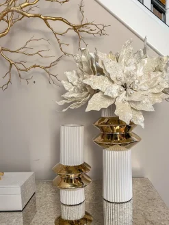 Inspire Me! Home Decor White Ceramic Bowl With Elegant Gold Detail Online