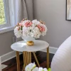 Inspire Me! Home Decor White Ceramic Vases With Gold Circle Design New