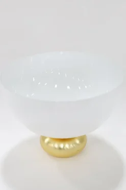 Inspire Me! Home Decor White Ceramic Vases With Gold Circle Design New