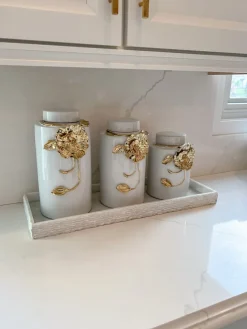 Inspire Me! Home Decor White Ceramic Ginger Jar With Stunning Gold Chain Details (3 Sizes) Outlet