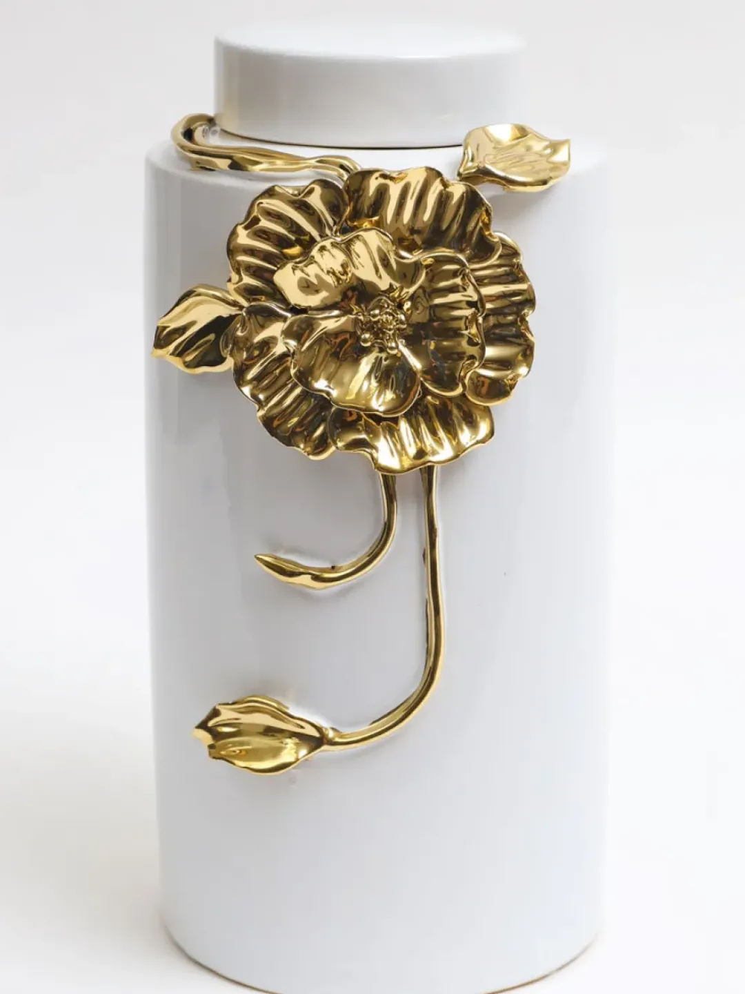 Inspire Me! Home Decor White Ceramic Ginger Jar With Stunning Gold Chain Details (3 Sizes) Outlet