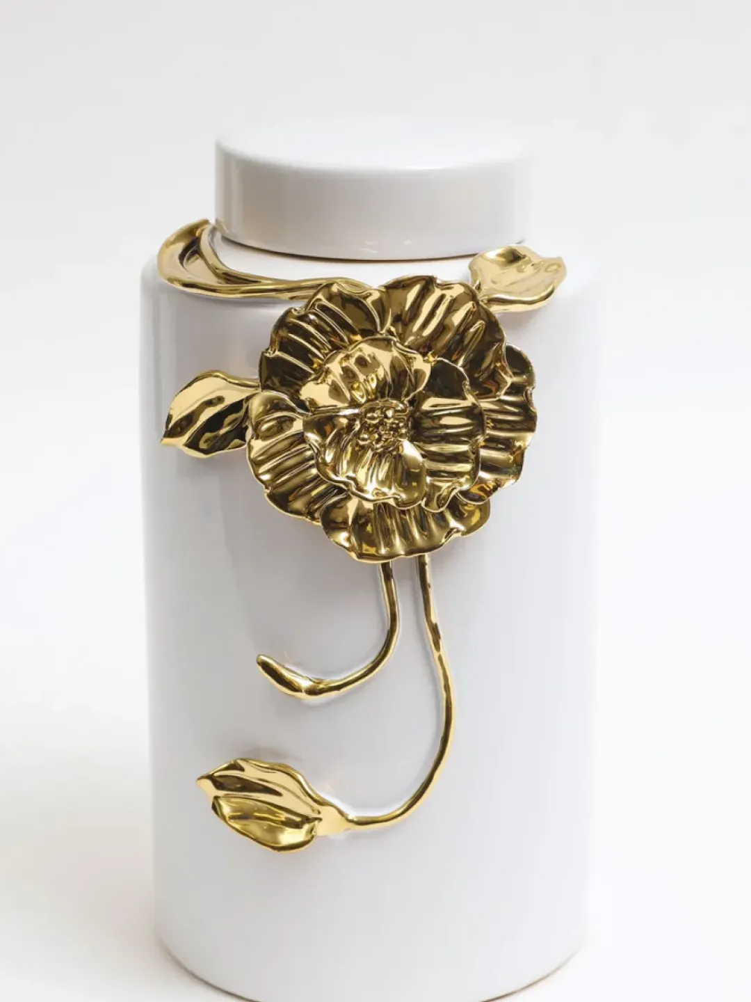 Inspire Me! Home Decor White Ceramic Ginger Jar With Stunning Gold Chain Details (3 Sizes) Outlet