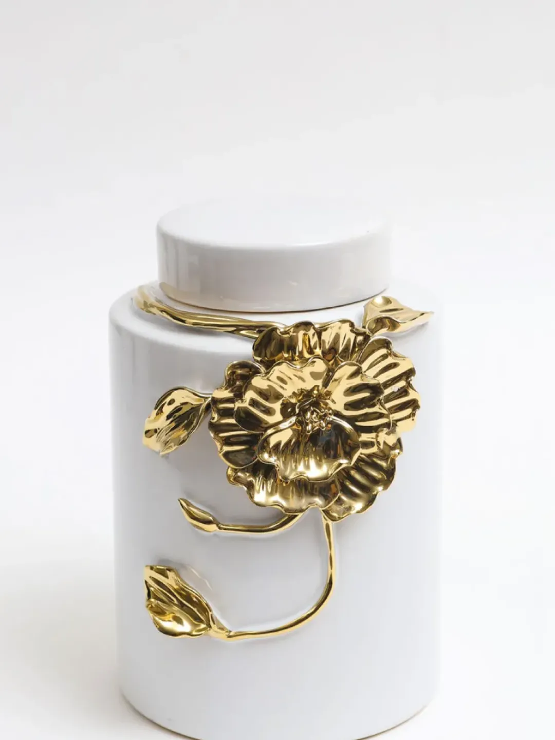 Inspire Me! Home Decor White Ceramic Ginger Jar With Stunning Gold Chain Details (3 Sizes) Outlet